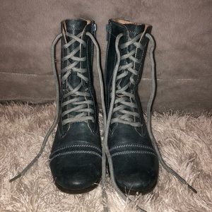 Blue Combat Boots